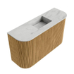 Mondiaz JOYA-DLUX 73.2cm toiletmeubel - ronding links en rechts kleur Oak - Wastafel FAYE positie Midden Zonder kraangat kleur Opalo. SW1422150