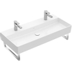 Villeroy & Boch Memento 2.0 lavabo - pour porte-serviettes 100x47cm - sans trop-plein 2 trous de robinet blanc SW358438