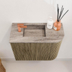 Mondiaz JOYA-DLUX 51.6cm toiletmeubel - ronding rechts kleur Dusk - Wastafel FAYE positie Links 1 kraangat kleur Oza. SW1425994