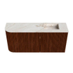 Mondiaz JOYA-DLUX 91.6cm toiletmeubel - ronding links kleur Ruby - Wastafel FAYE positie Rechts 1 kraangat kleur Frappe. SW1423482