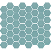 The Mosaic Factory Valencia mozaïektegel - 27.6x32.9cm - wand en vloertegel - Zeshoek/Hexagon - Gerecycled glas Turquoise Mat SW382570