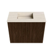Mondiaz JOYA-DLUX 50cm toiletmeubel - kleur Walnut - Wastafel FAYE positie Links Zonder kraangat kleur Meli. SW1424412