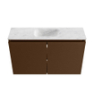 MONDIAZ TURE-DLUX Meuble toilette - 80cm - Rust - EDEN - vasque Opalo - position centrale - 1 trou de robinet SW1104541