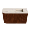 Mondiaz JOYA-DLUX Meuble de toilette 71,6cm - arrondi gauche couleur Ruby - Vasque FAYE position Droite 1 trou de robinet couleur Nata SW1425450