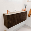 Mondiaz JOYA-DLUX 101.6cm meuble de salle de bains - arrondi droit couleur Noyer - Vasque FAYE position Gauche 1 trou de robinet couleur Frappe SW1422296