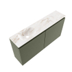 MONDIAZ TURE-DLUX Meuble toilette - 100cm - Army - EDEN - vasque Frappe - position gauche - sans trou de robinet SW1102638