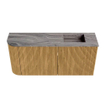 Mondiaz JOYA-DLUX 91.6cm toiletmeubel - ronding links kleur Oak - Wastafel FAYE positie Rechts Zonder kraangat kleur Sombra. SW1424280