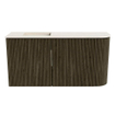 Mondiaz JOYA-DLUX Meuble de salle de bains 81,6cm - arrondi droit couleur Shadow - Vasque FAYE position Gauche 1 trou de robinet couleur Meli. SW1424899