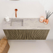 Mondiaz JOYA-DLUX 80cm toiletmeubel - kleur Dusk - Wastafel FAYE positie Links Zonder kraangat kleur Glace. SW1423153