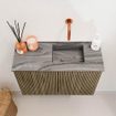 Mondiaz JOYA-DLUX 60cm meuble de toilette - couleur Dusk - Vasque FAYE position Droite Sans trou de robinet couleur Sombra. SW1426122
