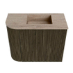 Mondiaz JOYA-DLUX Meuble de salle de bains 51,6cm - arrondi gauche couleur Shadow - Vasque FAYE position droite sans trou de robinet couleur Saba SW1425140