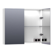 Saniclass Dual Armoire de toilette 80x70x15cm avec éclairage LED indirect 2 portes Blanc SW242124
