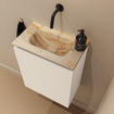 MONDIAZ TURE-DLUX Meuble de toilettes 40 cm Talc. EDEN lavabo Frappe position milieu. Sans trou de robinet. SW1102581