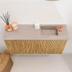 Mondiaz JOYA-DLUX 80cm toiletmeubel - kleur Oak - Wastafel FAYE positie Rechts 1 kraangat kleur Saba. SW1424183
