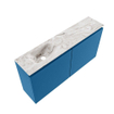 MONDIAZ TURE-DLUX Meuble WC 100 cm Jeans. Lavabo EDEN Glace position gauche. Sans trou de robinet. SW1103374