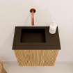 Mondiaz JOYA 40cm meuble de salle de bains - couleur Oak - Vasque FAYE position Gauche Sans trou de robinet couleur Urban SW1421157