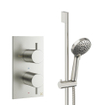 Crosswater MPRO Handdoucheset - 2 hendels - handdouche - glijstang - geborsteld RVS SW1472602