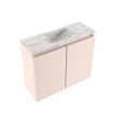 MONDIAZ TURE-DLUX meuble WC 60cm Rosee. EDEN lavabo Glace position milieu. Sans trou de robinet. SW1103449