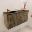 Mondiaz JOYA-DLUX 80cm toiletmeubel - kleur Dusk - Wastafel FAYE positie Links 1 kraangat kleur Lava. SW1423242