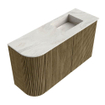 Mondiaz JOYA-DLUX 71.6cm toiletmeubel - ronding links kleur Dusk - Wastafel FAYE positie Rechts Zonder kraangat kleur Ostra. SW1423399
