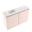 MONDIAZ TURE-DLUX Meuble toilette - 80cm - Rosee - EDEN - vasque Ostra - position gauche - 1 trou de robinet SW1105042