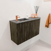 Mondiaz JOYA-DLUX 71.6cm meuble de salle de bains avec WC - arrondi droit couleur Shadow - Lavabo FAYE position Gauche 1 trou de robinet couleur Sombra. SW1425211