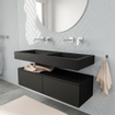 MONDIAZ ALAN 120cm - meuble bas - 2 tiroirs - lavabo suspendu - 2 bassins - 0 trous de robinet - urban SW408694