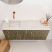Mondiaz JOYA-DLUX 90cm meuble de salle de bains - couleur Dusk - Vasque FAYE position Gauche Sans trou de robinet couleur Ostra. SW1423398
