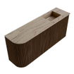 Mondiaz JOYA-DLUX Meuble de toilette 91,6cm - arrondi gauche couleur Noyer - Vasque FAYE position Droite Sans trou de robinet couleur Arena SW1424358
