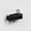 Clou Mini Wash Me fontein 45x19cm kraangat rechts Keramiek Zwart mat SW9313