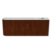Mondiaz JOYA-DLUX Meuble de toilette 111,6cm - arrondi gauche couleur Ruby - Vasque FAYE position Droite 1 trou de robinet couleur Opalo SW1423734