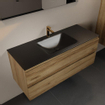 Mondiaz AIVY Ensemble de meuble - 120x45x50cm - 1 trou de robinet - 1 vasque Urban Solid surface - Centre - 2 tiroirs - sans miroir - Melamine Chai SW892122
