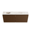 MONDIAZ TURE-DLUX Meuble toilette - 120cm - Rust - EDEN - vasque Frappe - position gauche - sans trou de robinet SW1103035