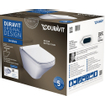 Duravit Durastyle pack cuvette suspendue sans bride à chasse profonde abattant blanc SW85523