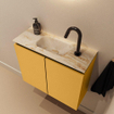 MONDIAZ TURE-DLUX Meuble toilette - 60cm - Ocher - EDEN - vasque Frappe - position centrale - 1 trou de robinet SW1102903