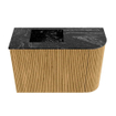 Mondiaz JOYA-DLUX 61.6cm toiletmeubel - ronding rechts kleur Oak - Wastafel FAYE positie Links 1 kraangat kleur Lava. SW1422068