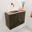 Mondiaz JOYA-DLUX Meuble de toilette 61,6cm - arrondi droit couleur Shadow - Lavabo FAYE position Gauche Sans trou de robinet couleur Arena SW1424821