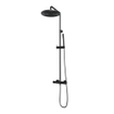 Brauer Gunmetal Edition Ensemble de douche pluie à poser - douche principale 30 cm - glissière - douchette à main 1 fonction - boutons lisses - PVD - gunmetal brossé SW1164738