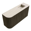 Mondiaz JOYA-DLUX Meuble de salle de bains 81,6cm - arrondi gauche couleur Shadow - Vasque FAYE position Droite 1 trou de robinet couleur Meli SW1424906