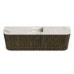 Mondiaz JOYA-DLUX Meuble de salle de bains 123,2cm - arrondi gauche et droite couleur Shadow - Vasque FAYE position Milieu 1 trou de robinet couleur Frappe. SW1422732