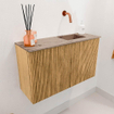 Mondiaz JOYA-DLUX 70cm toiletmeubel - kleur Oak - Wastafel FAYE positie Rechts Zonder kraangat kleur Arena. SW1423871