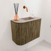Mondiaz JOYA-DLUX Meuble de salle de bains 51,6cm - arrondi gauche couleur Dusk - Vasque FAYE position Droite Sans trou de robinet couleur Saba SW1426078