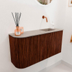 Mondiaz JOYA-DLUX 81.6cm toiletmeubel - ronding links kleur Ruby - Wastafel FAYE positie Rechts Zonder kraangat kleur Saba. SW1425619