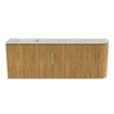Mondiaz JOYA-DLUX 111.6cm toiletmeubel - ronding rechts kleur Oak - Wastafel FAYE positie Links Zonder kraangat kleur Opalo. SW1422213