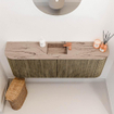 Mondiaz JOYA-DLUX 113.2cm toiletmeubel - ronding links en rechts kleur Dusk - Wastafel FAYE positie Midden 1 kraangat kleur Arena. SW1425793