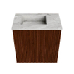 Mondiaz JOYA-DLUX 40cm toiletmeubel - kleur Ruby - Wastafel FAYE positie Links Zonder kraangat kleur Glace. SW1423514