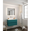 ENSEMBLE DE MEUBLE MONDIAZ VICA - 80cm - 2 tiroirs - lavabo Cloud central - 0 trous de robinet - solid surface smag SW411288