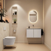 MONDIAZ TURE-DLUX Meuble toilette - 80cm - Linen - EDEN - vasque Ostra - position centrale - sans trou de robinet SW1104916