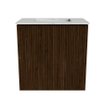Mondiaz JOYA-DLUX Meuble de salle de bains - 40cm - couleur Walnut - Vasque FAYE position Milieu Sans trou de robinet couleur Opalo SW1422491