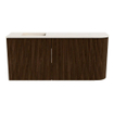 Mondiaz JOYA-DLUX 91.6cm meuble de toilette - arrondi droit couleur Noyer - Vasque FAYE position Gauche Sans trou de robinet couleur Meli. SW1424437